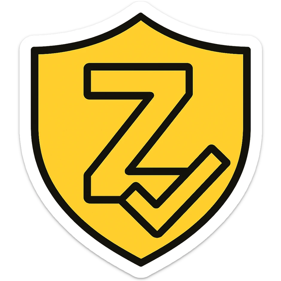 Change the shield and Z to yellow, keeping the color outline icon style, for a moderator role. sticker