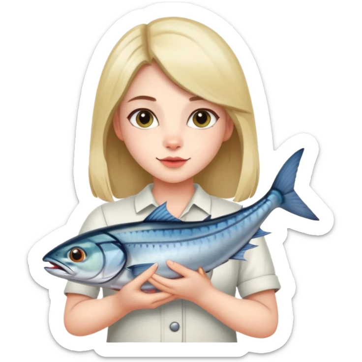 A pretty girl holding a mackerell cat breed on her arms with such a love and care  sticker