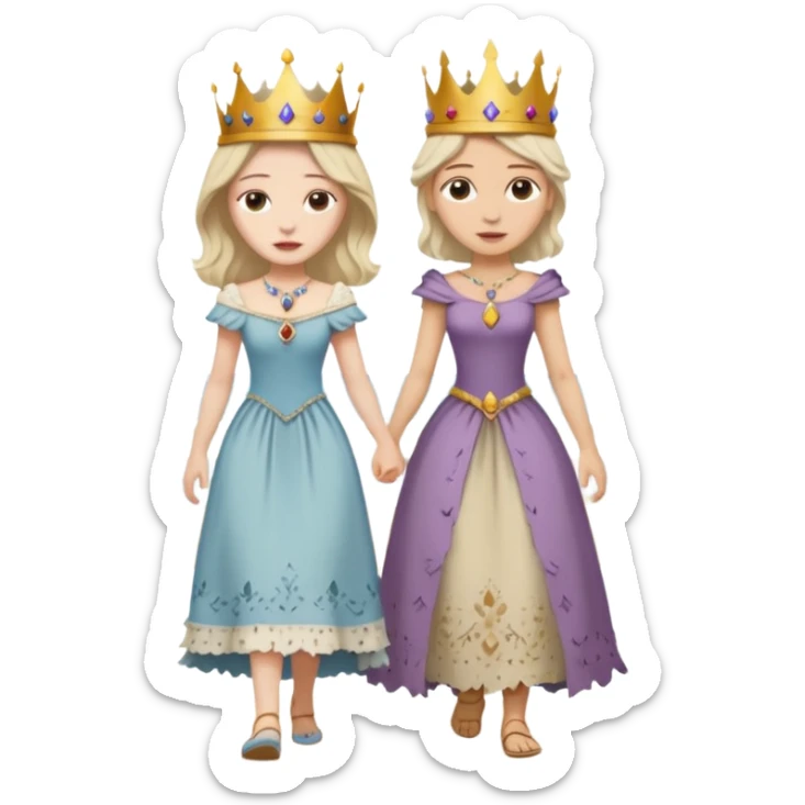 Egy kiralynot aki egy csonyoru ruhaba van es a tengerparton setal a kirallyal sticker