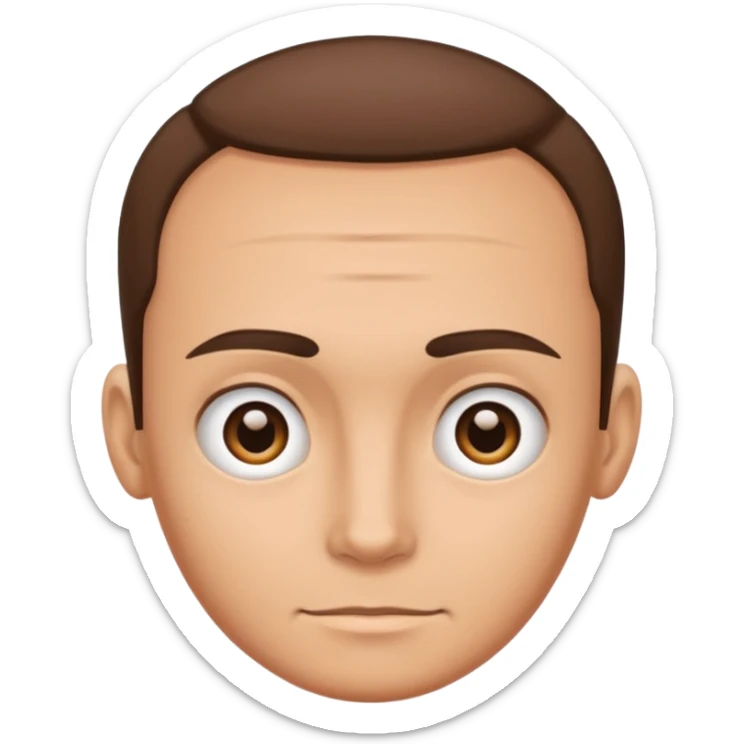 emoji of a human forehead, simple and clean cartoon style, only showing the upper part of the face from eyebrows to hairline sticker