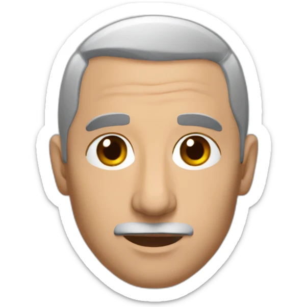 armenian man shaved little bit round face with gray hair and with prying hands sticker