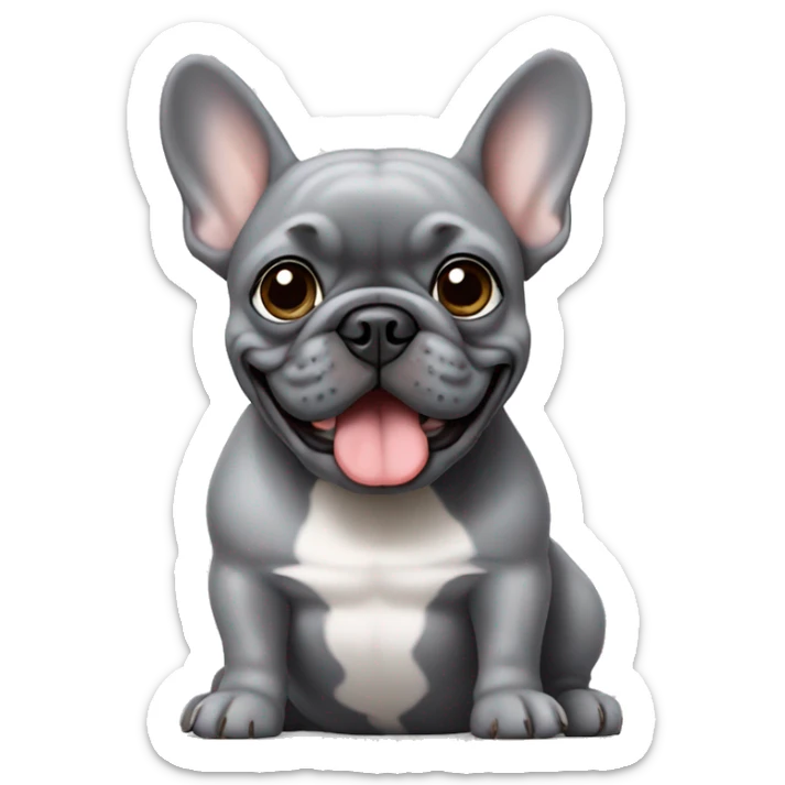 Grey French bulldog  sticker
