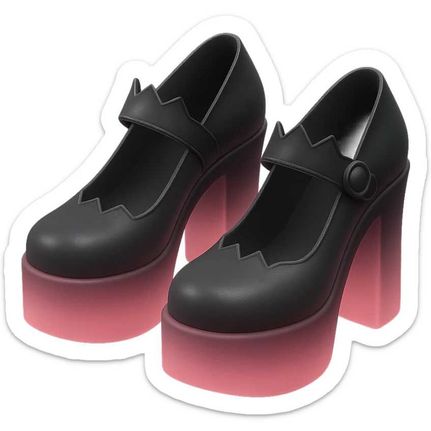 BLACKPINK-inspired gothic shoes, no hearts, elegant and modern, black and pink sticker