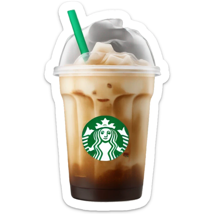 Starbuck ice coffee with ice cubes sticker