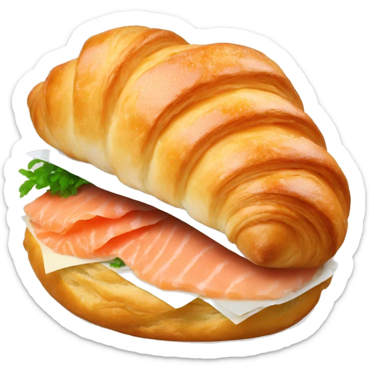 Croissant with salmon sticker