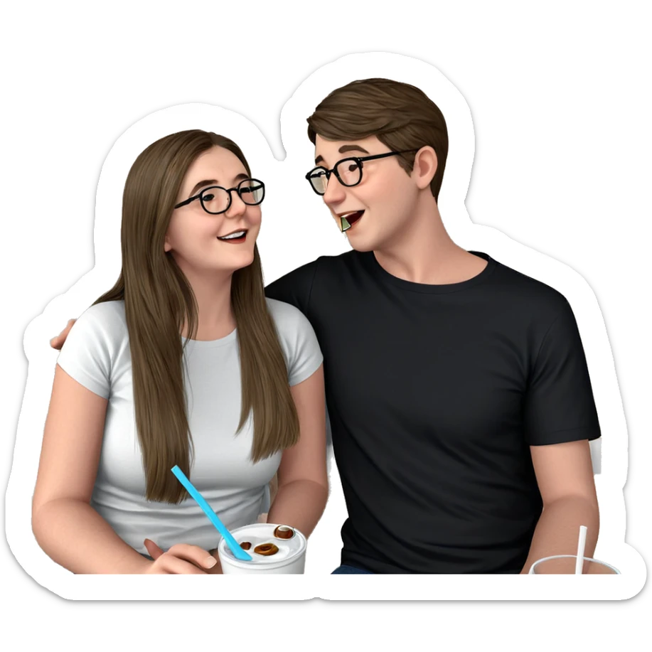 couple enjoying a drink sticker