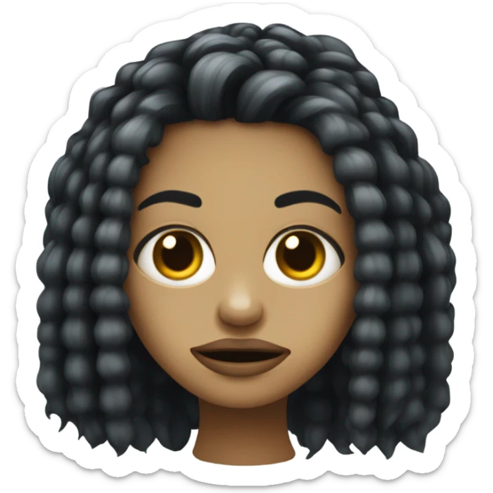 garota bonita zumbi de franja e cabelo medio preto sticker