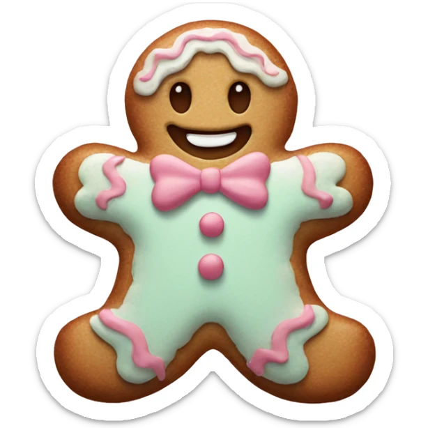 Pastel gingerbread man sticker