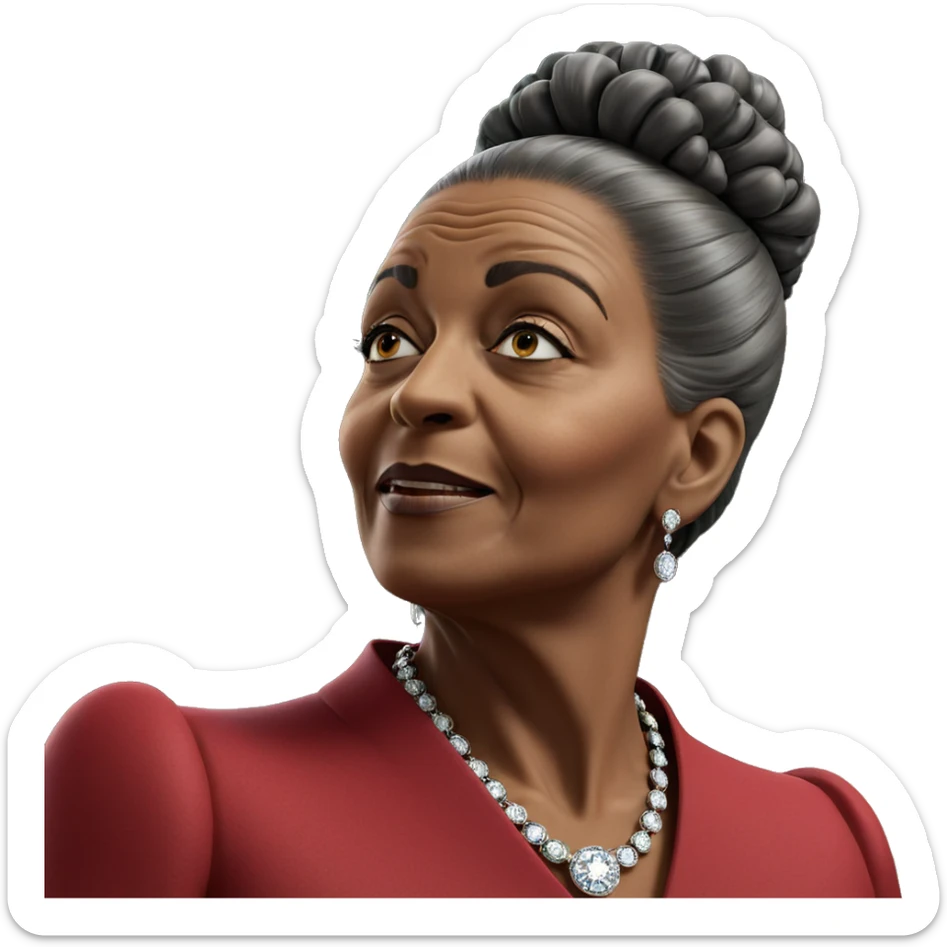 elegant old woman in jewelry sticker