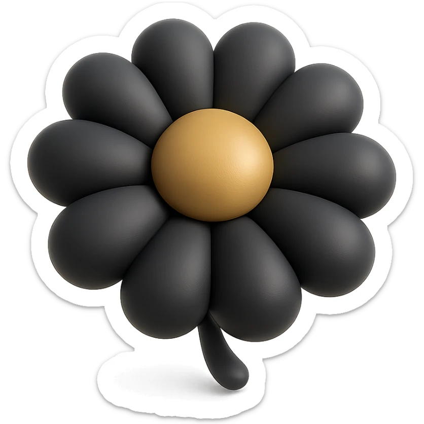 daisy flower in balloon style with pastel colors sticker