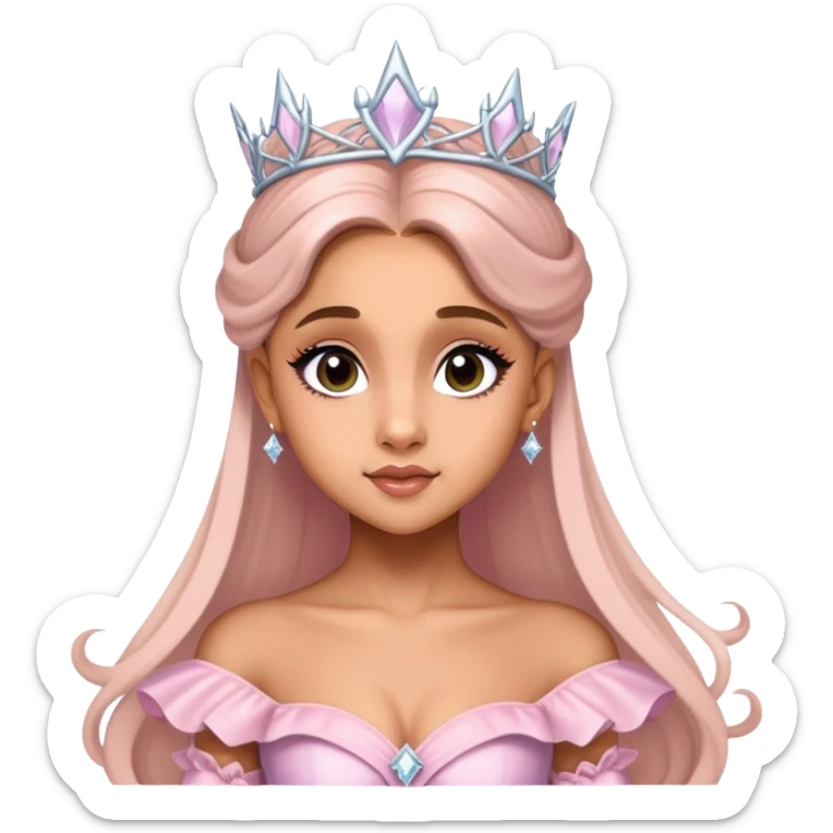 Ariana grande rehearsing for wicked in her Glinda dress  sticker