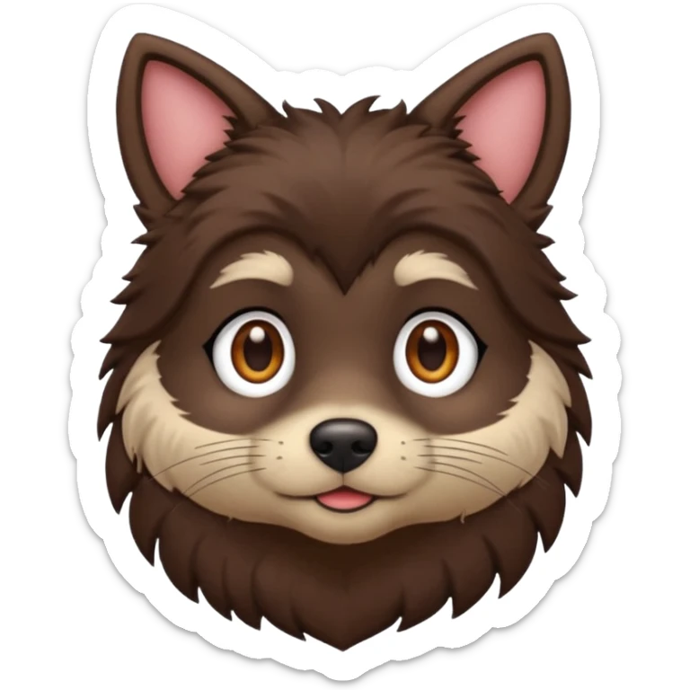 Toto from The Wizard of Oz with dark brown fur, brown collar sticker