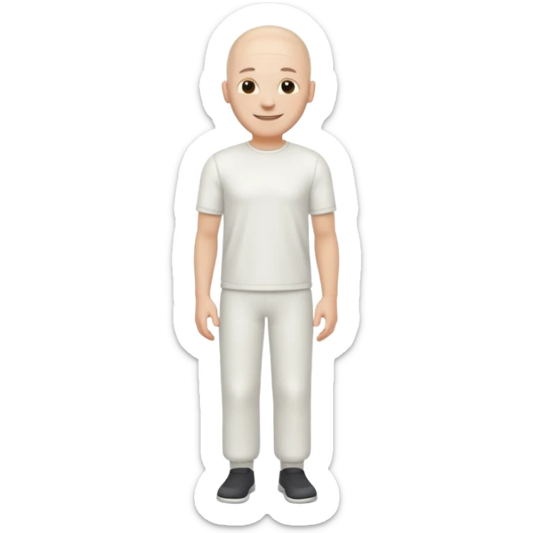 A white man whole body whole white  not detailed and no hair and skin colour white  sticker