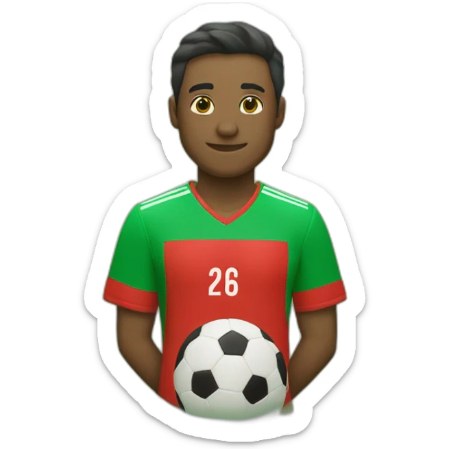 camiseta futbol fondo verde y rayas rojas sticker