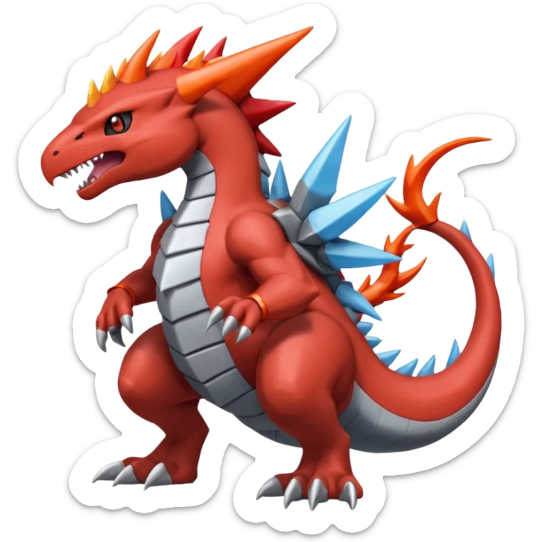 Skarmory-Salamence-Guilmon-Rhyperior-Herdier-fusion (full body) sticker