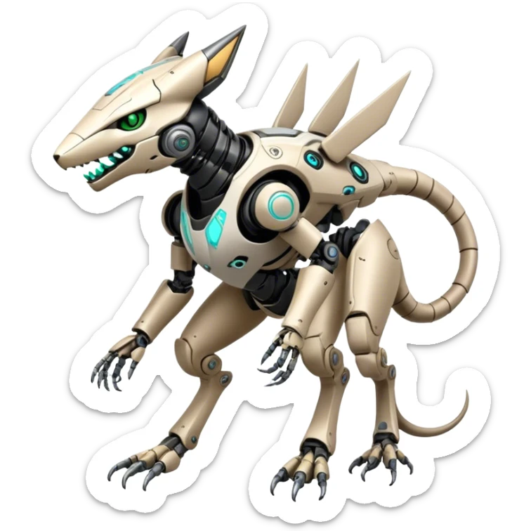 Modern Futuristic Cool Wicked Advanced Detailed Cyborg-Vernid-Trico-species by LiLaiRa full body sticker