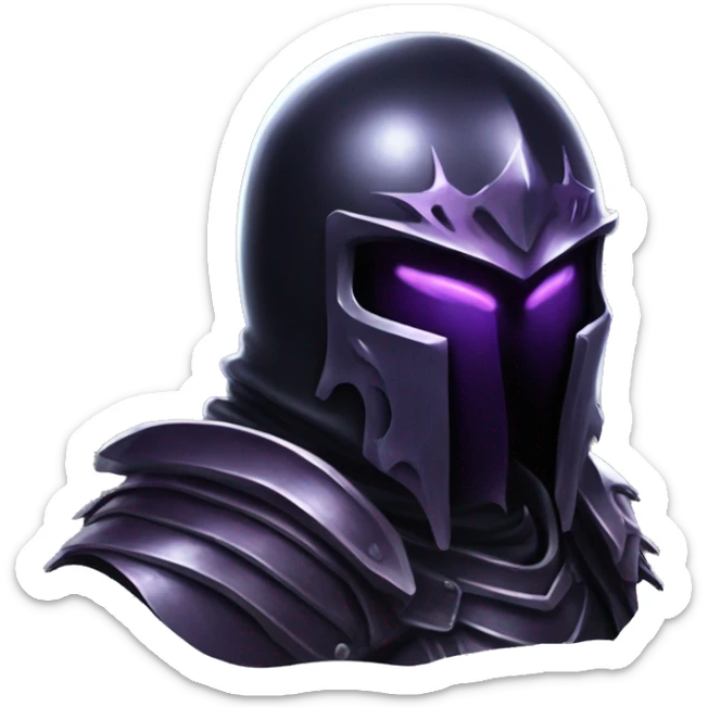 Femto berserk black iron armor who look like a demon with a black falcon helmet sticker