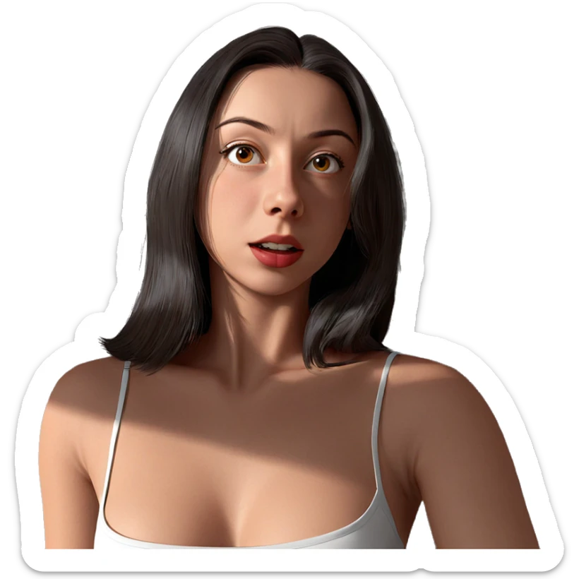 realistic portrait of girl sticker
