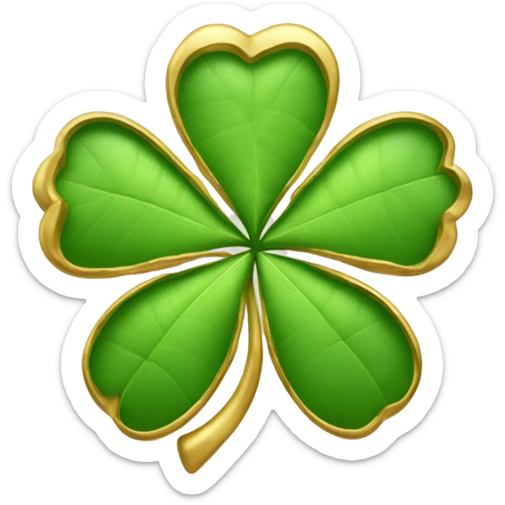 a four leaf clover but the peddles are made out of lily pads with gold trim sticker