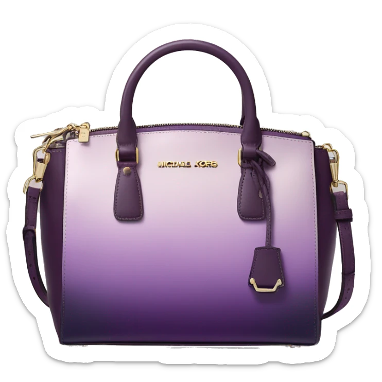Realistic isolated lavender to dark plum ombre Michael Kors satchel purse.  sticker