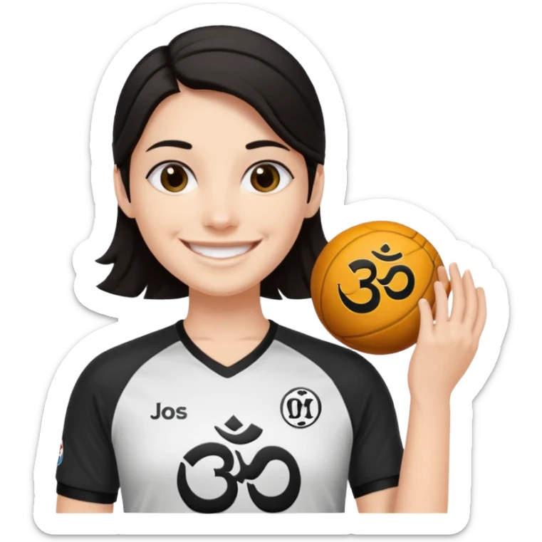 un personnage qui est blanc de peau qui sourie il a les cheveux nour dans le côté et il porte un maillot de l'om sticker