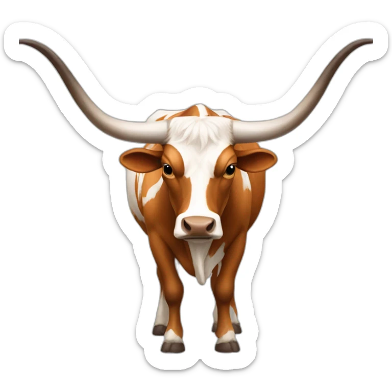 texas Longhorn, ridiculously long horns, full body, not skinny sticker