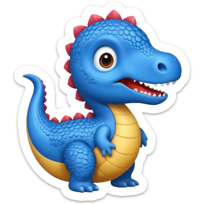 As un emoji de el dinosaurios ANQUILOSAURIO de perfil en color azul que sea bebe y tenga un efecto mas animado que sea mas animado y sin tantos picos pero que sea ANQUILOSAURIOno se parese a un ANQUILOSAURIO asi esta bien pero olvidaste hacerlo bebe  sticker