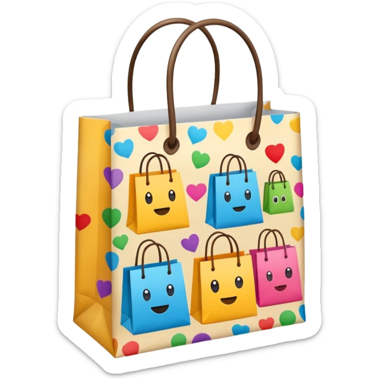 beautiful shopping bag sticker