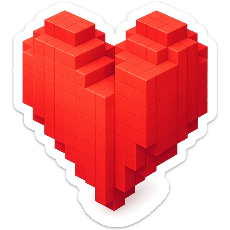 Heart red sticker