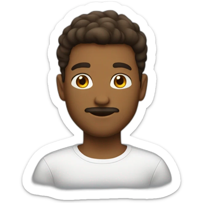 garcon brun  a lunettecheveux raide court sans barbe ni moustache sticker