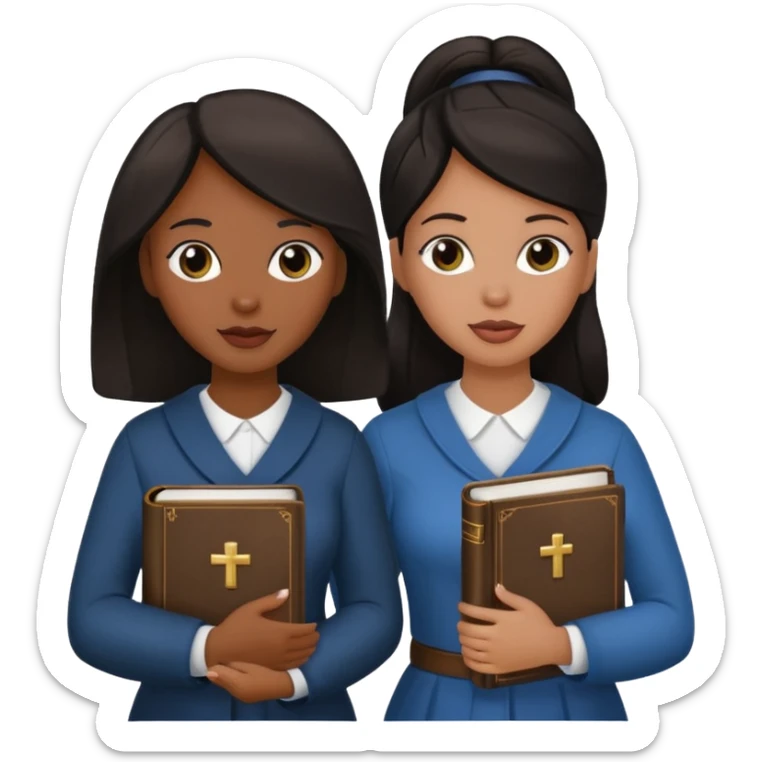 Two black women, 1 white woman, all with dark hair, carrying a Bible! sticker