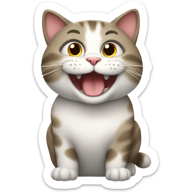 happy cat  sticker
