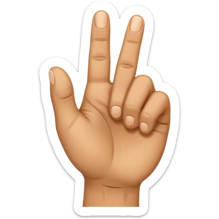 Create an emoji of a right hand. The thumb and middle finger of the right hand are pressed together, with the index finger positioned between them. The remaining fingers are curled into a fist. Add motion lines around the emoji to indicate a downward hand movement. sticker