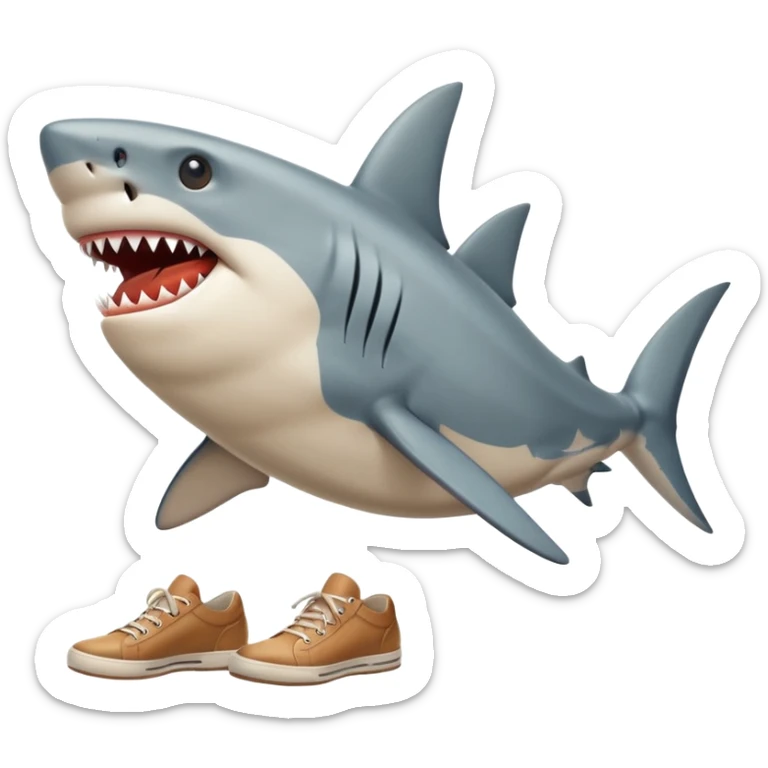 Shark wearing shoes and he has only 2 legs Italian brainrot tralalelo tralala sticker