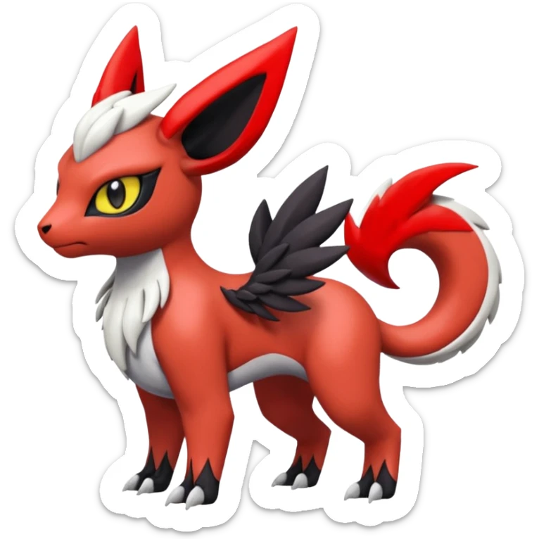 Meloetta-Absol-Litten-Guilmon-Giratina-Pokémon-Fakémon-fusion-hybrid-creature sticker