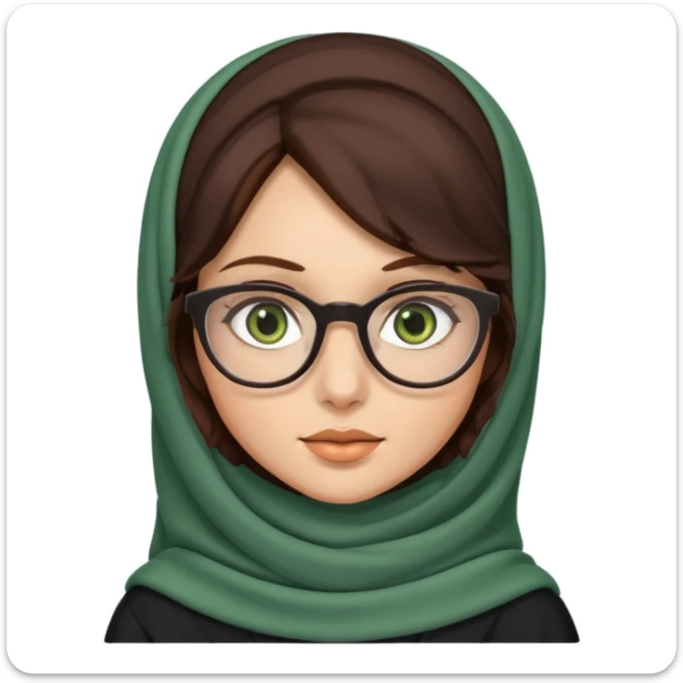 A hijab brunnet girl with glasses and a girl with dark amber waivy hair and green eyes  sticker