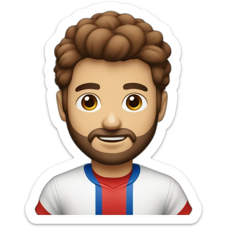 Chico blanco con anteojos azul y rojo con remera de san lorenzo de almagro con pelo marron y sin barba sticker