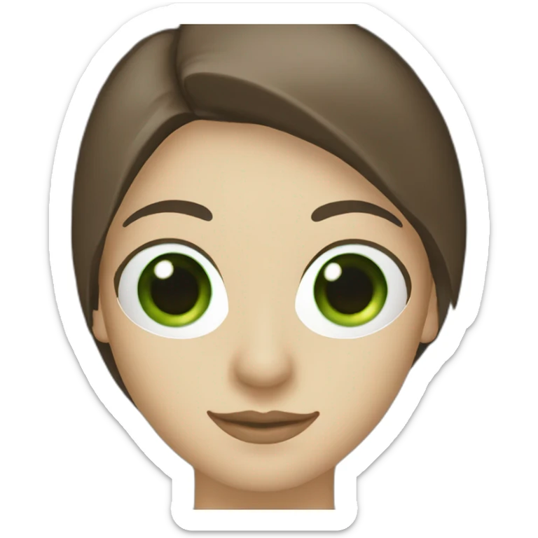 lasik eye surgery mask with dark brown long straight hair green eyes sticker