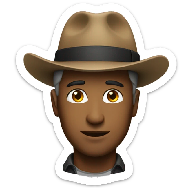 A man with a hat sticker