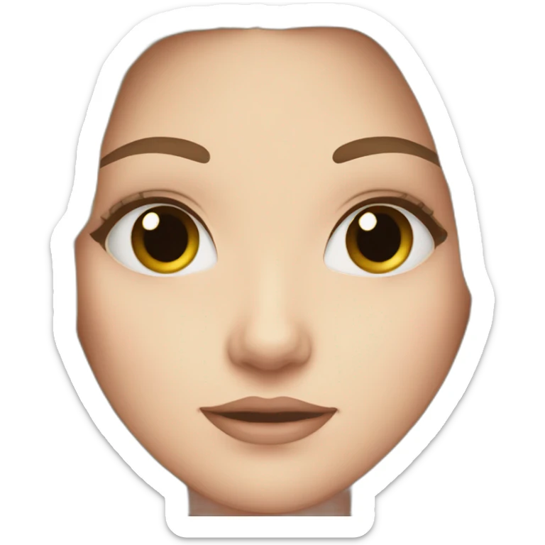 White girl with black eyes and long dark brown hair bella haidid face sticker