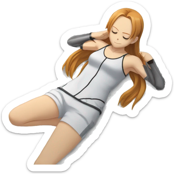 laying down sleeping full body Asuna anime sword art online one piece swim suiting  sticker