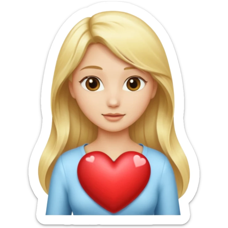 blonde heart just the hair colour in a heart shape without the face part of the emoji sticker