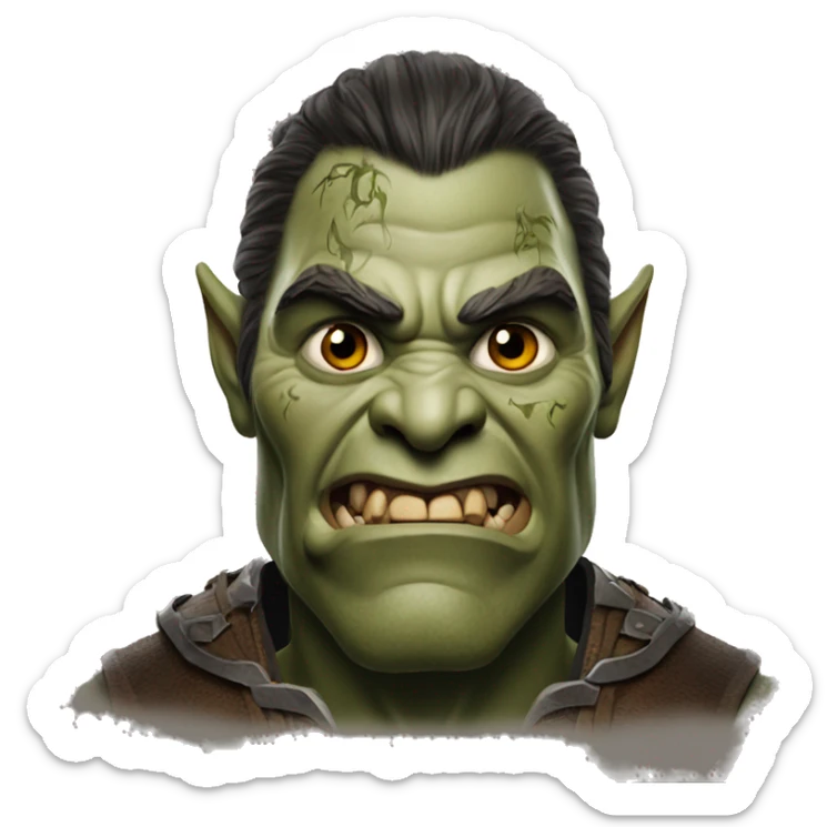 The orc of the Lord of the Rings shows the heart sticker
