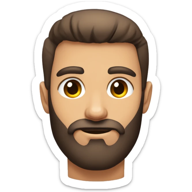 jeune homme vu du buste musclé métisse brun yeux foncés barbu sticker