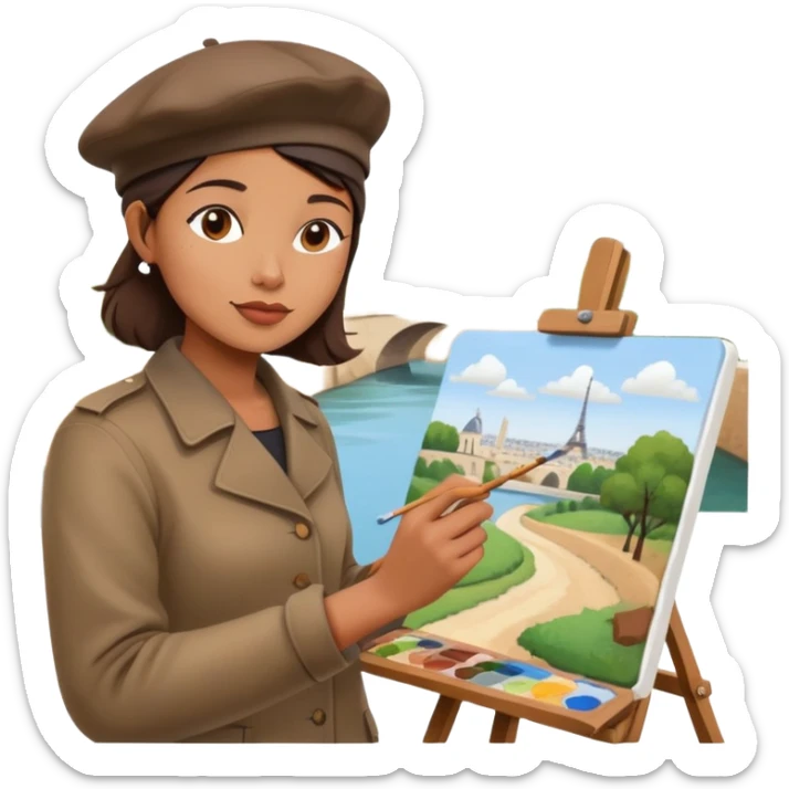 artist painting en plein aire in paris a SPAM landscape  sticker