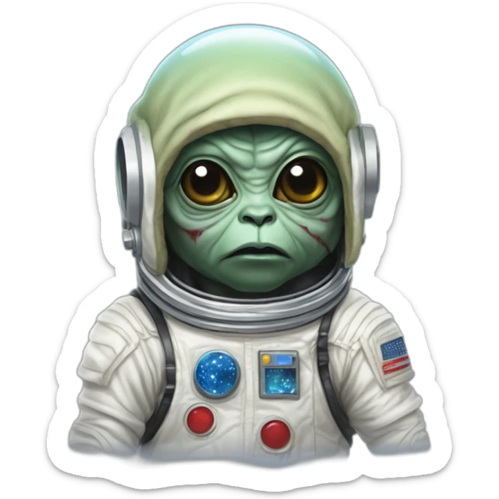 zombie michael jackson in thriller as baby yoda unicorn ferary in an astronaut suit sticker