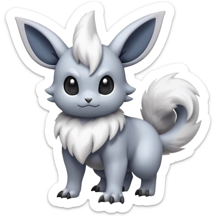 Mewostic-Absol-Minccino-Pokémon-Fakémon-hybrid-creature (full body) sticker