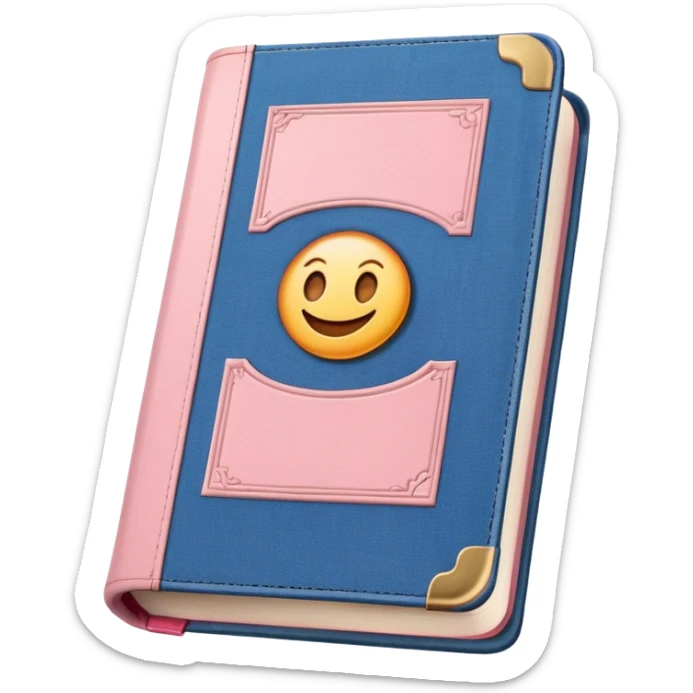 an old vintage romance book with an old cover in light pink and denim blue sticker