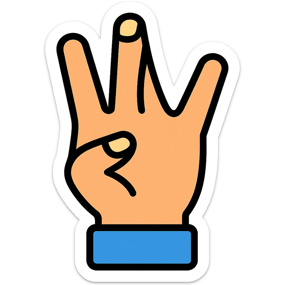 hand showing westside sign, gangster vibe, color outline icon style sticker