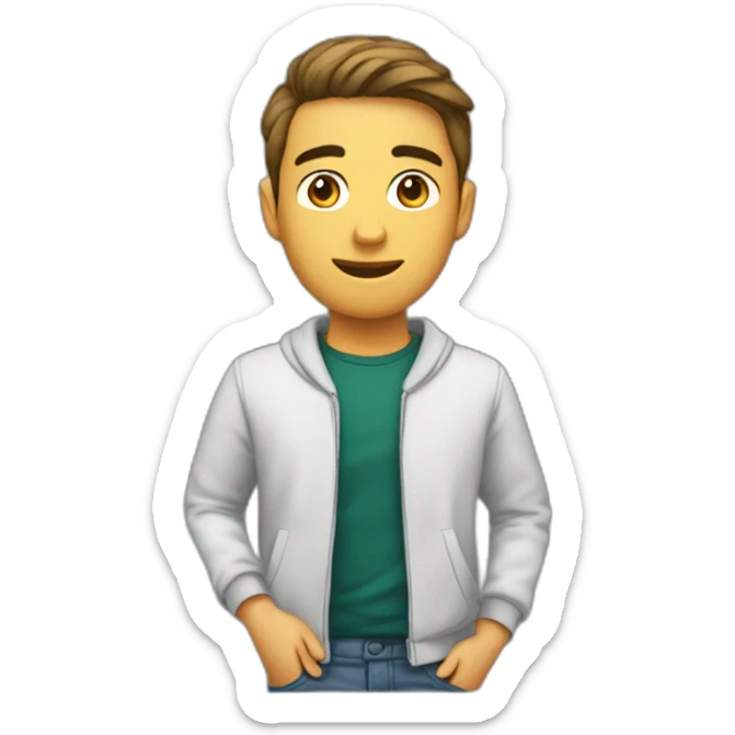 estudiante de 18 años confundido cuerpo completo sticker
